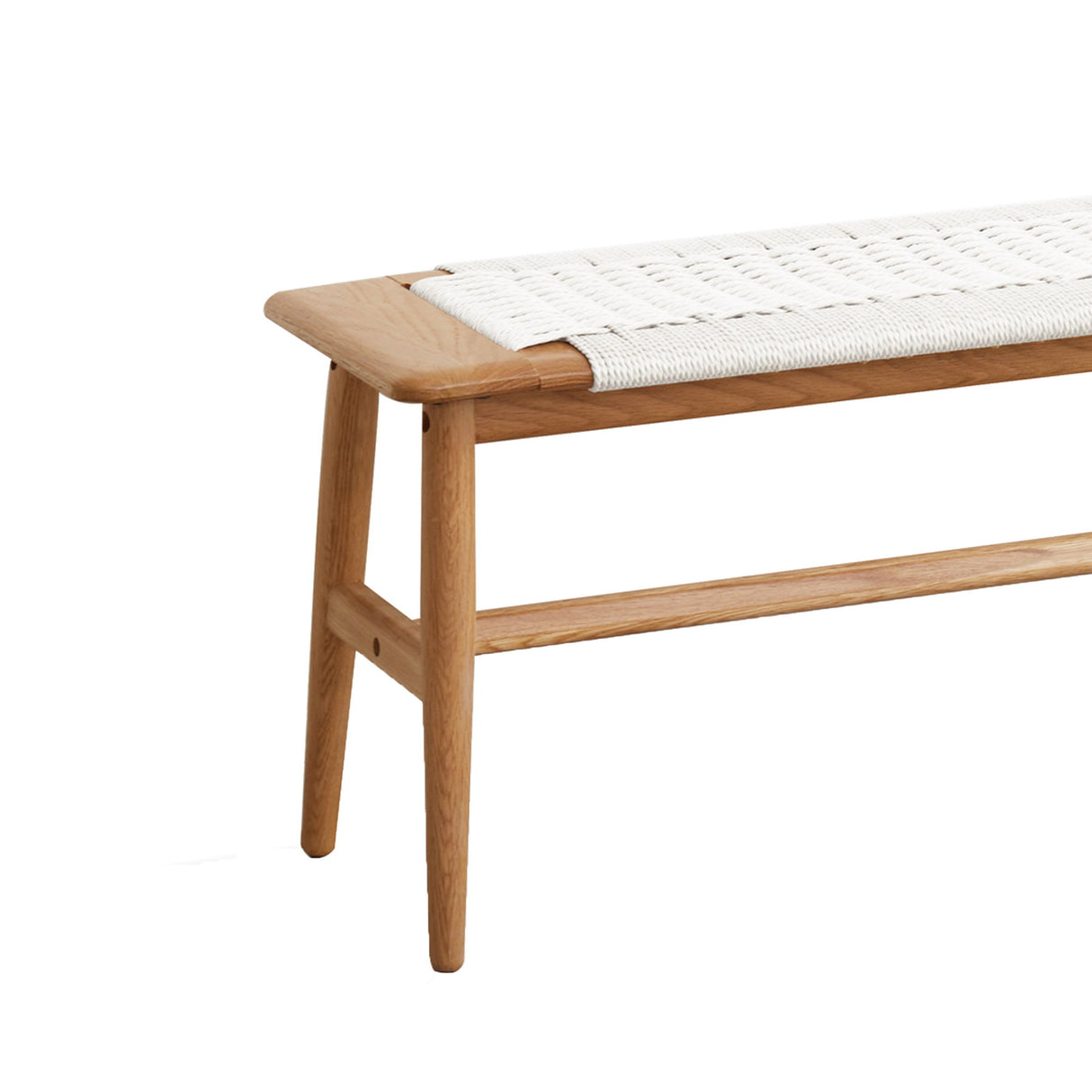 Solid Oak Bench - White / Natural Oak