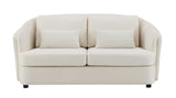 Mariko - Linen Loveseat With 2 Toss Pillows - Beige