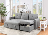 Serenity - 5" Fabric Reversible Sleeper Sofa With Storage Chaise - Gray