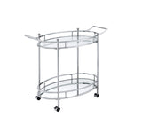 Jinx - Clear Glass Serving Cart - Silver