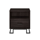 Contemporary 1 Drawer Nightstand - Charcoal