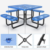 Square Outdoor Picnic Table With Umbrella Pole