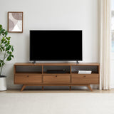 Modern Scandi 3 Door Low Profile TV Stand For TVs Up To 80"