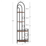 4 Tier Corner Bookshelf - Antique Brown / Black