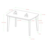 Contemporary Solid Wood Two Tone Dining Table - White