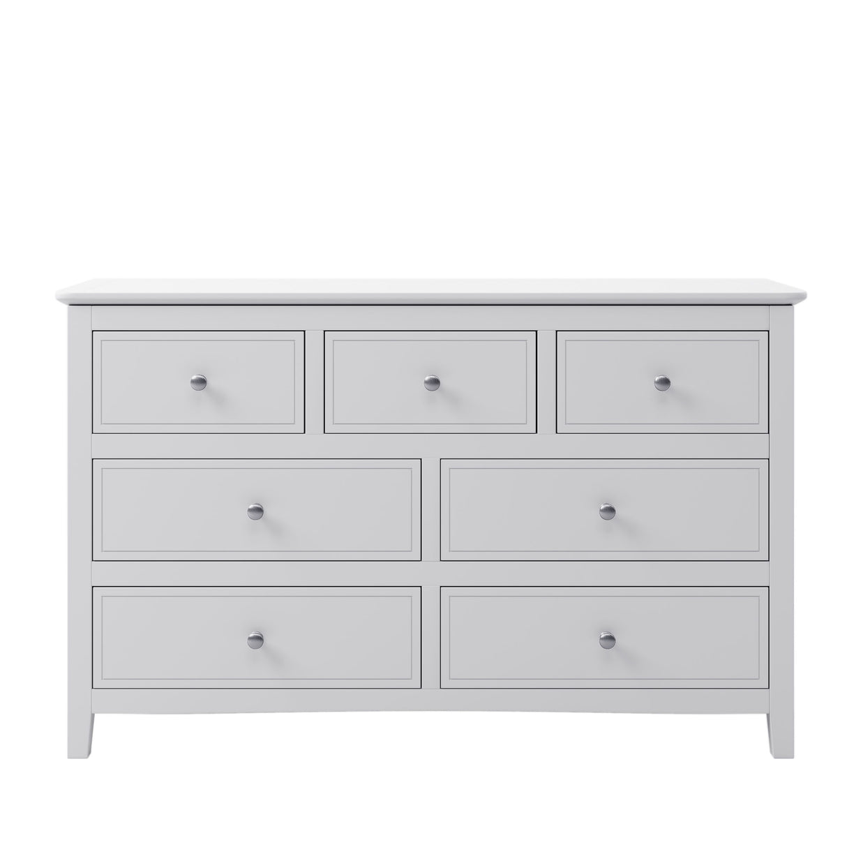 7 Drawer Solid Wood Dresser - White